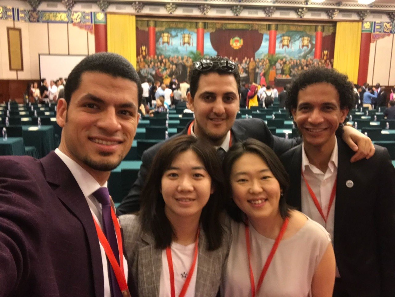Group photo inside the Great Hall of the People
